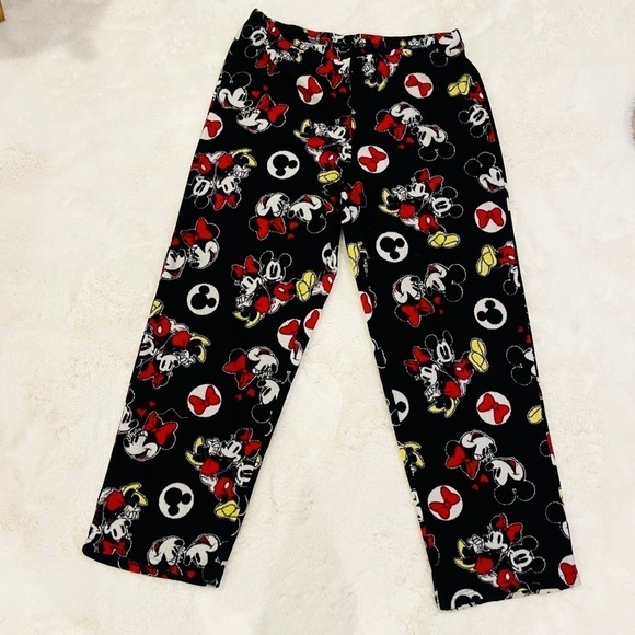 Disney Black Fleece Mickey & Minnie Mouse 2 Piece Pajama Lounge Sleepwear Set - Picture 7 of 9